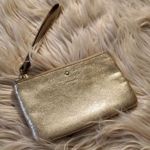 Gold Kate Spade wristlet